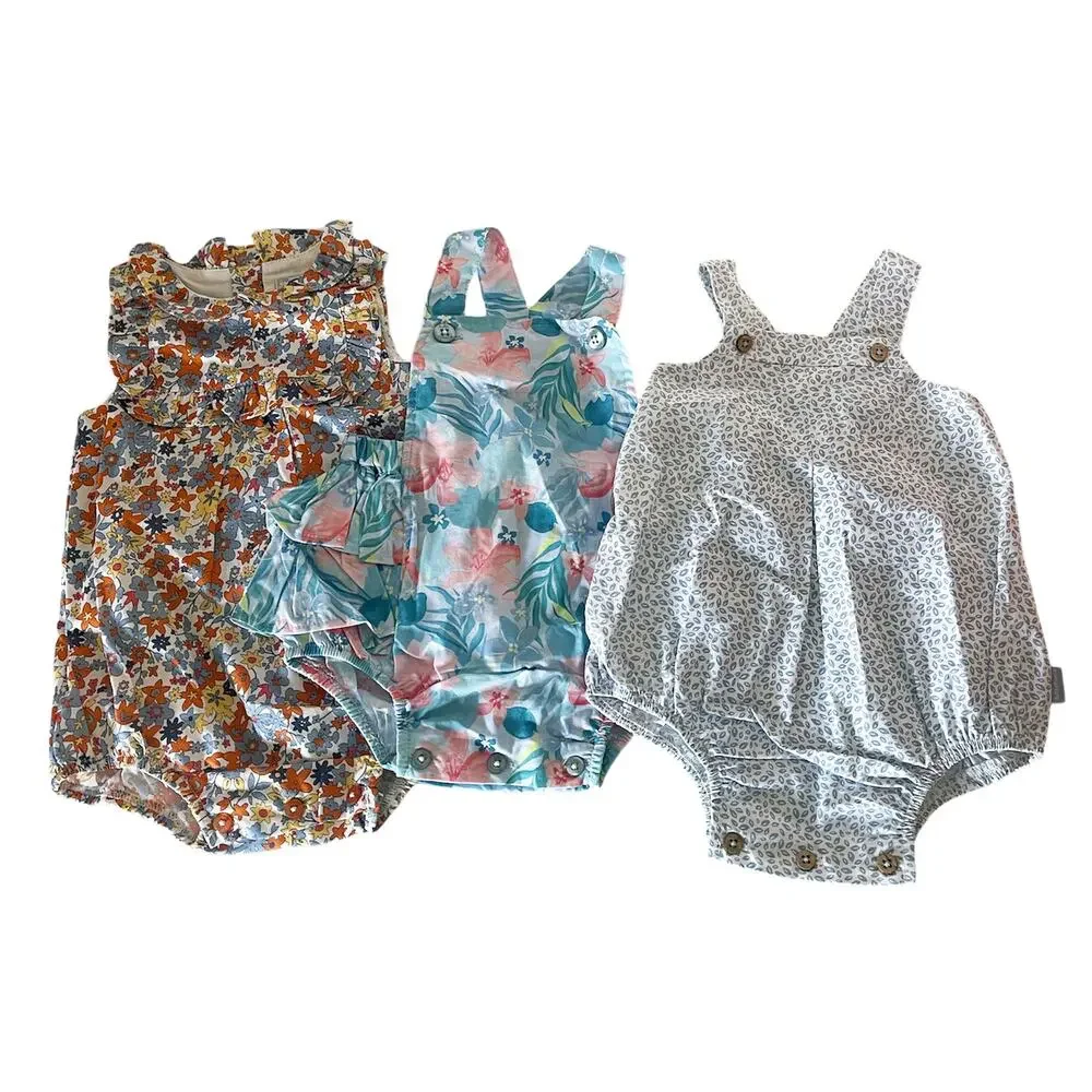 TUTTO PICCOLO NWOT Baby Cotton Overalls 3 Pieces Size 3 Months
